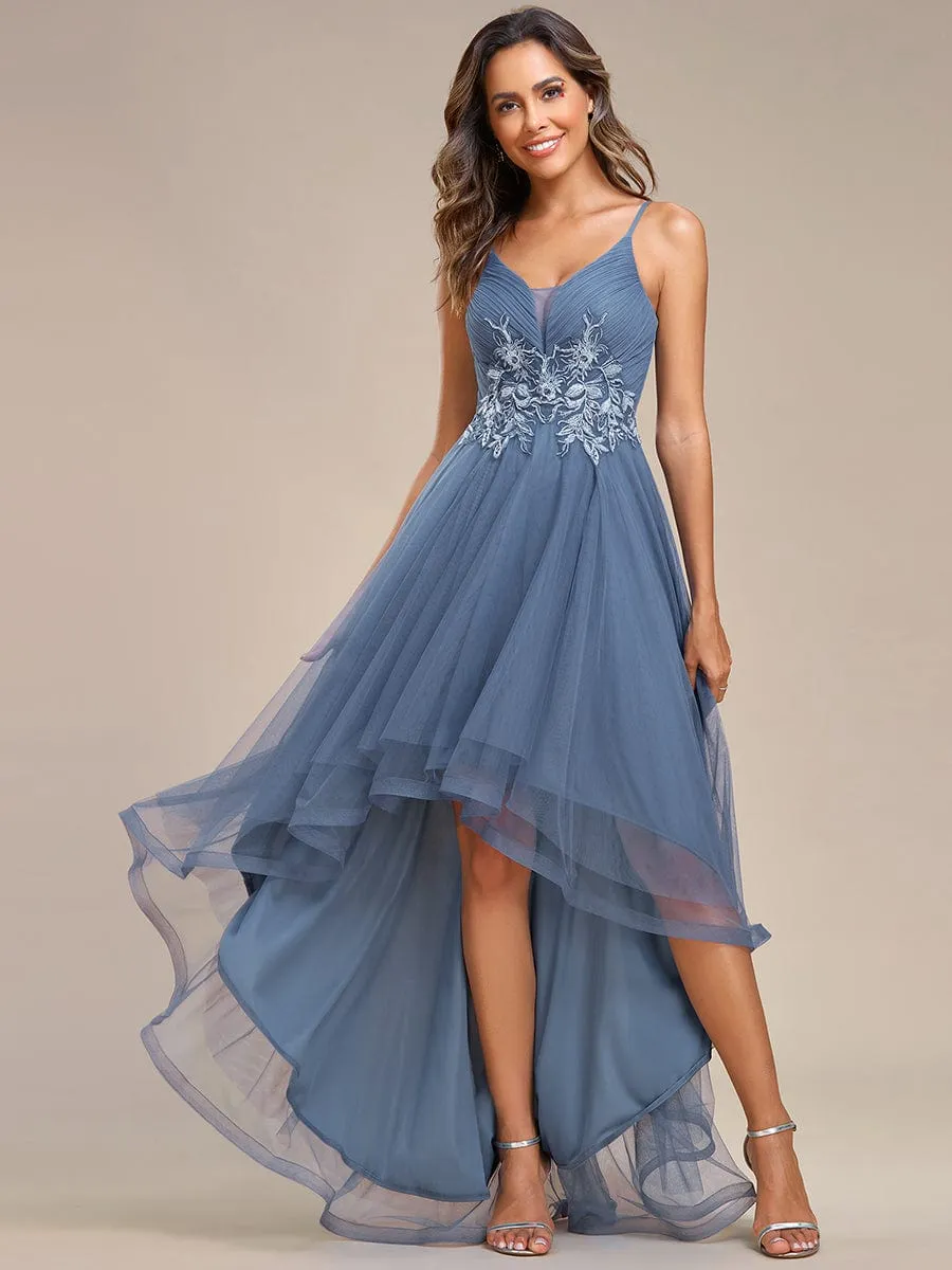 Stylish Floral Embroidered Waist High-Low Prom Dress sold by Ever Pretty product image thumbnail 5