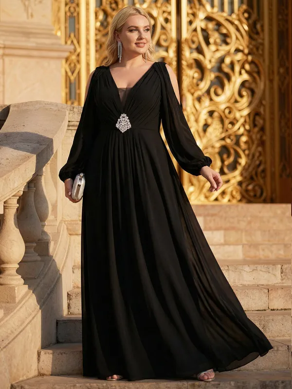 Plus Size Cut-Out Detail Chiffon Evening Dress made by Ever Pretty