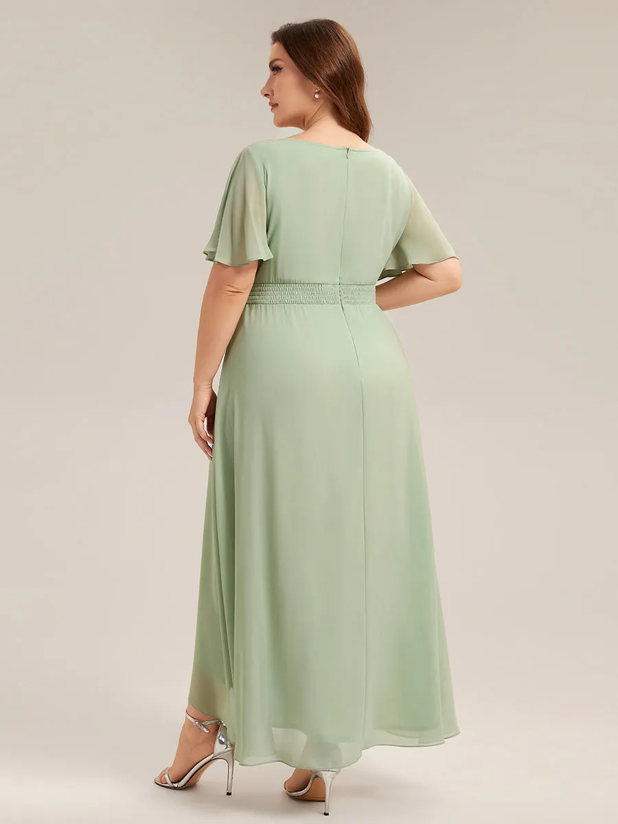 Plus Size Ruched Chiffon Bridesmaid Dress sold by Ever Pretty product image thumbnail 4