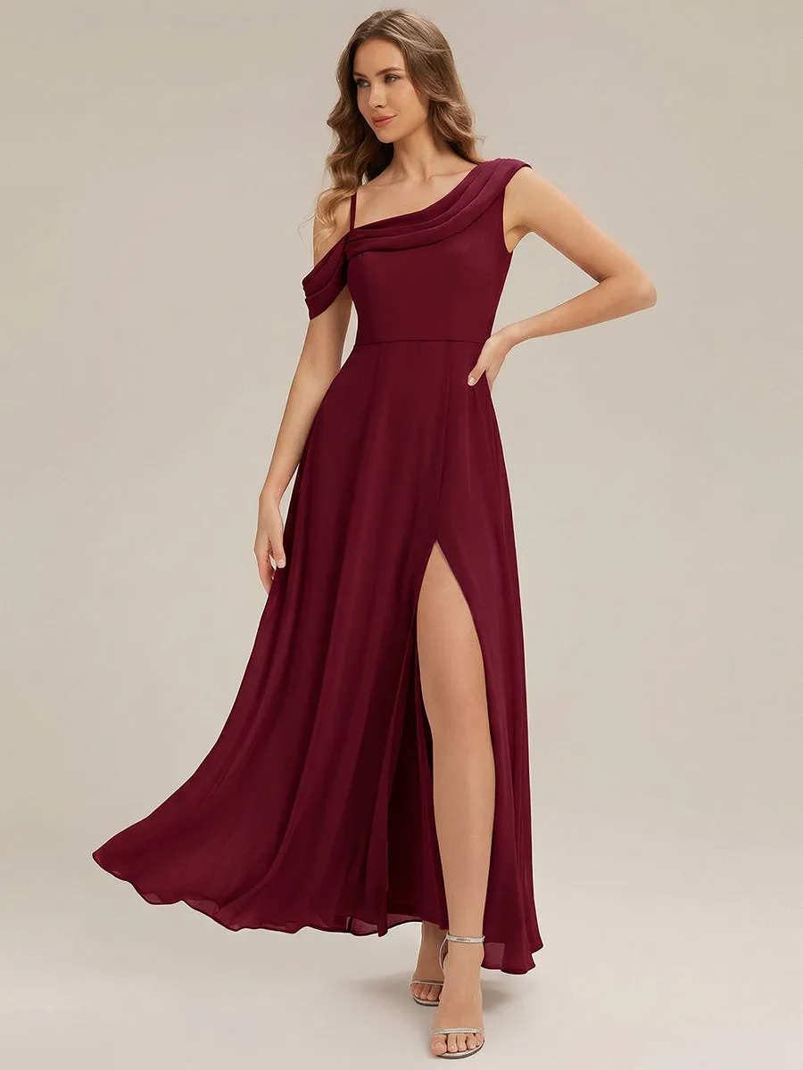 Side Slit Chiffon Sleeveless Bridesmaid Dress sold by Ever Pretty