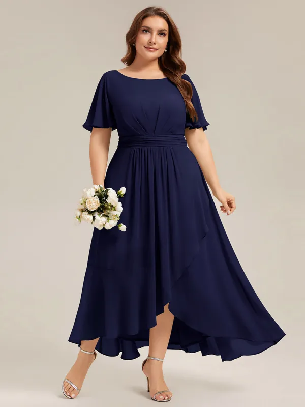 pretty SAGE|Plus Size High-Low Chiffon Wedding Guest Dress made by Ever Pretty