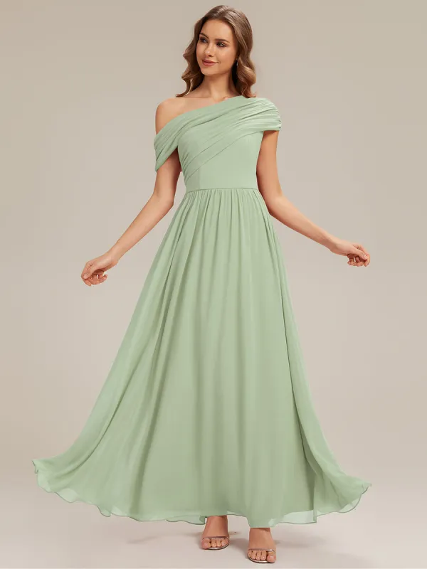Gathered Chiffon Off the Shoulder Bridesmaid Dress made by Ever Pretty
