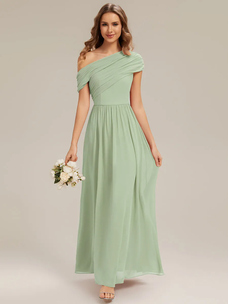 Gathered Chiffon Off the Shoulder Bridesmaid Dress sold by Ever Pretty product image thumbnail 5