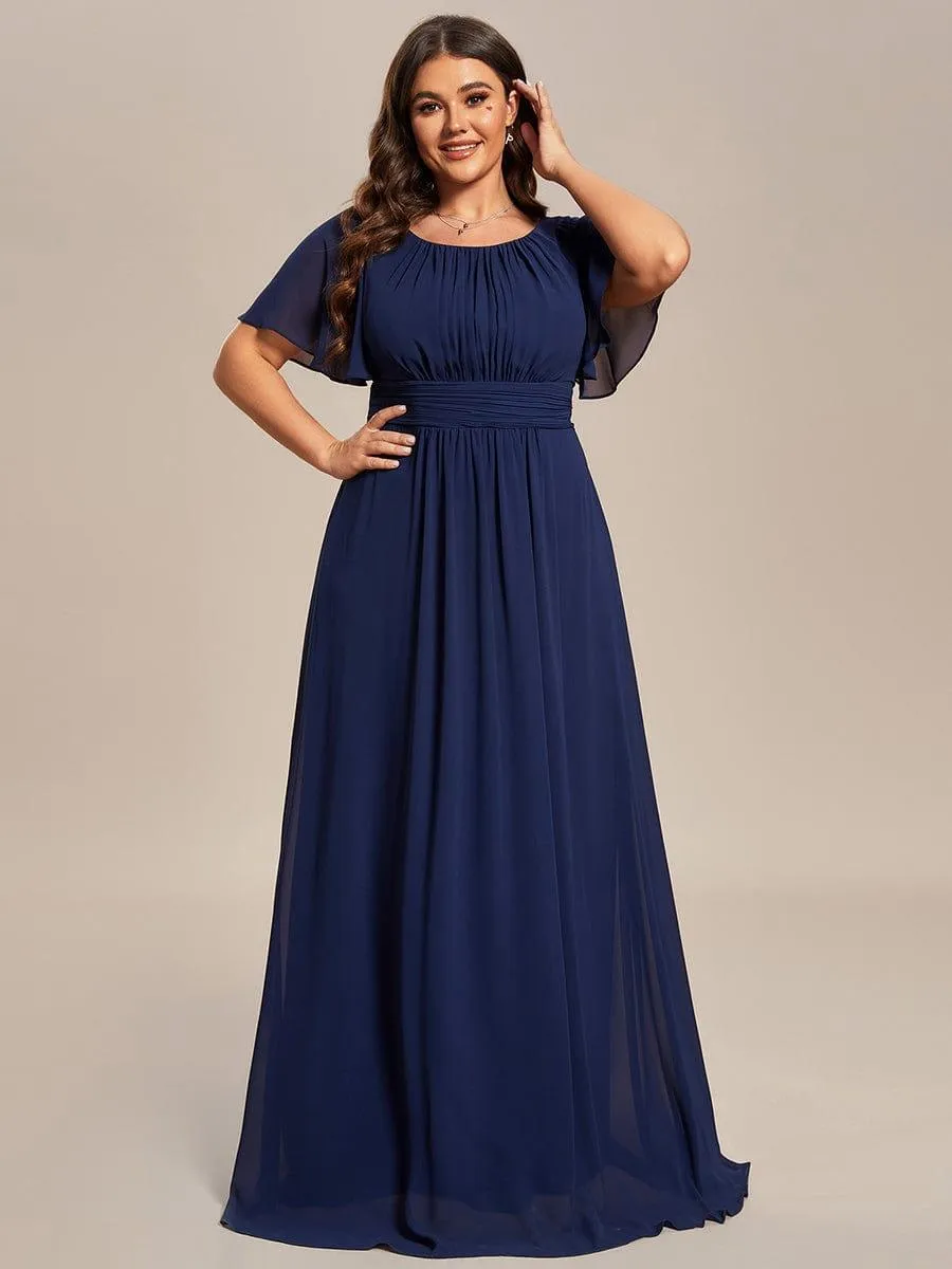 pretty KIMORA|Plus Size Printed Chiffon Pleated Maxi Wedding Guest Dress sold by Ever Pretty product image thumbnail 5