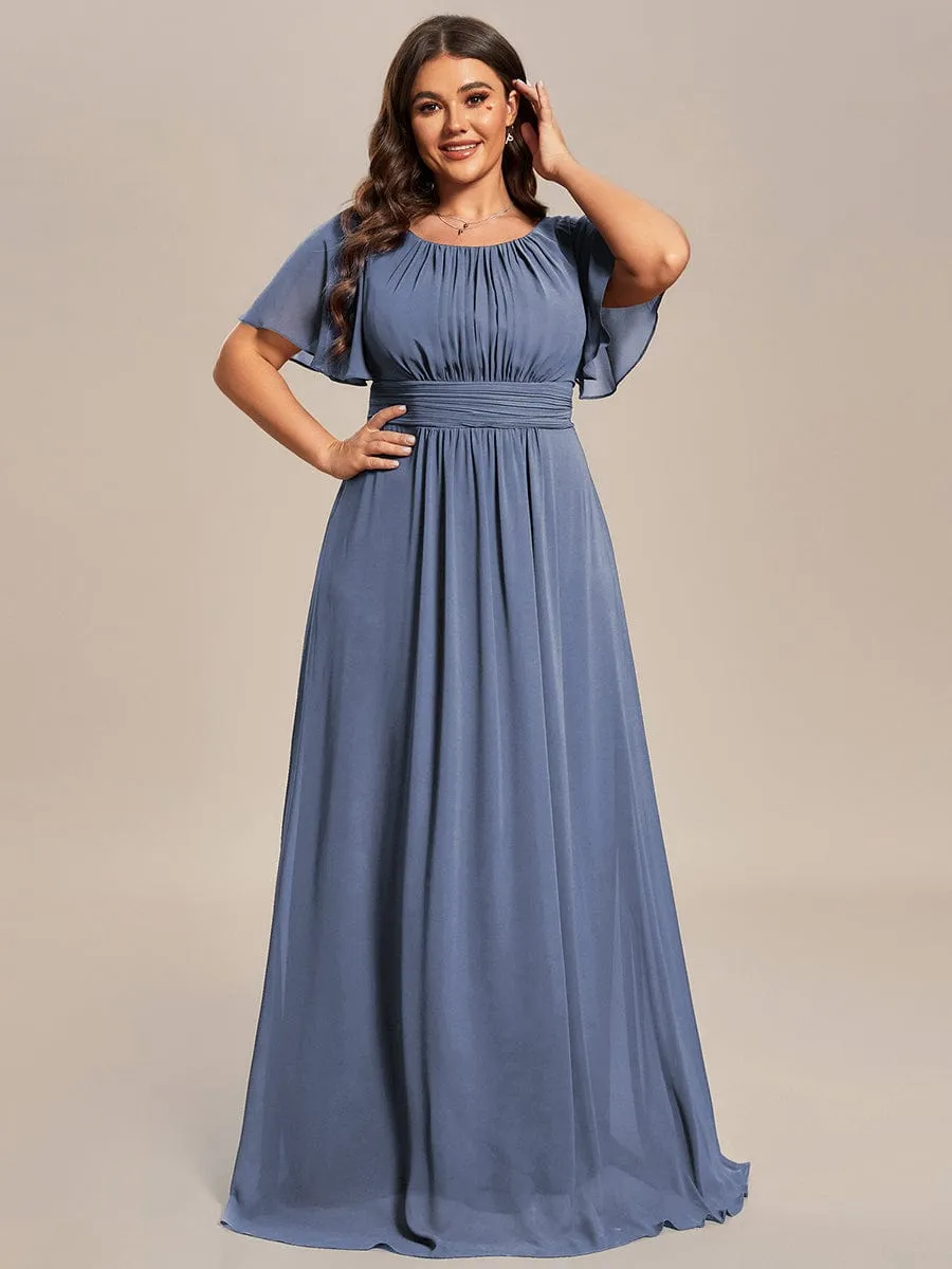 pretty KIMORA|Plus Size Printed Chiffon Pleated Maxi Wedding Guest Dress sold by Ever Pretty product image thumbnail 3