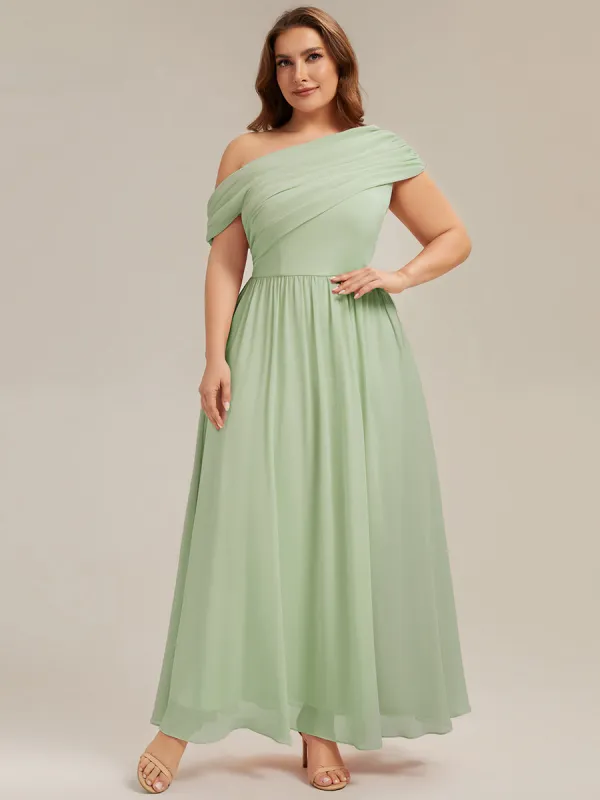 Plus Size Gathered Chiffon Bridesmaid Dress sold by Ever Pretty