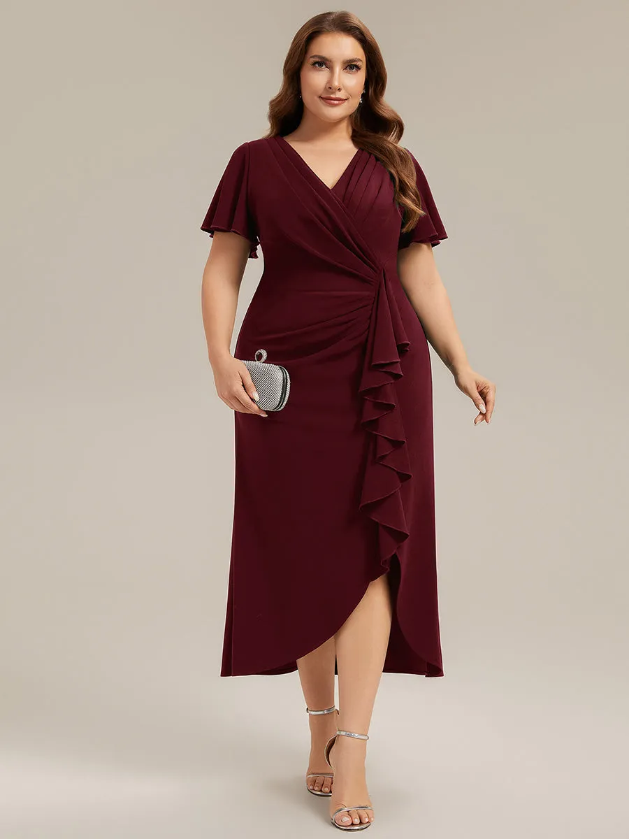 Plus Size Thigh-High Slit Knit Wedding Guest Dress sold by Ever Pretty product image thumbnail 5