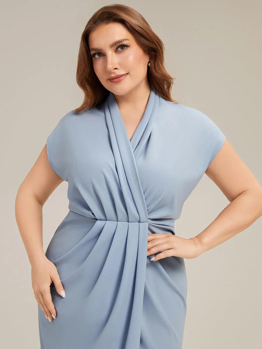Plus Size Deep V-Neck Knit Wedding Guest Dress sold by Ever Pretty product image thumbnail 3