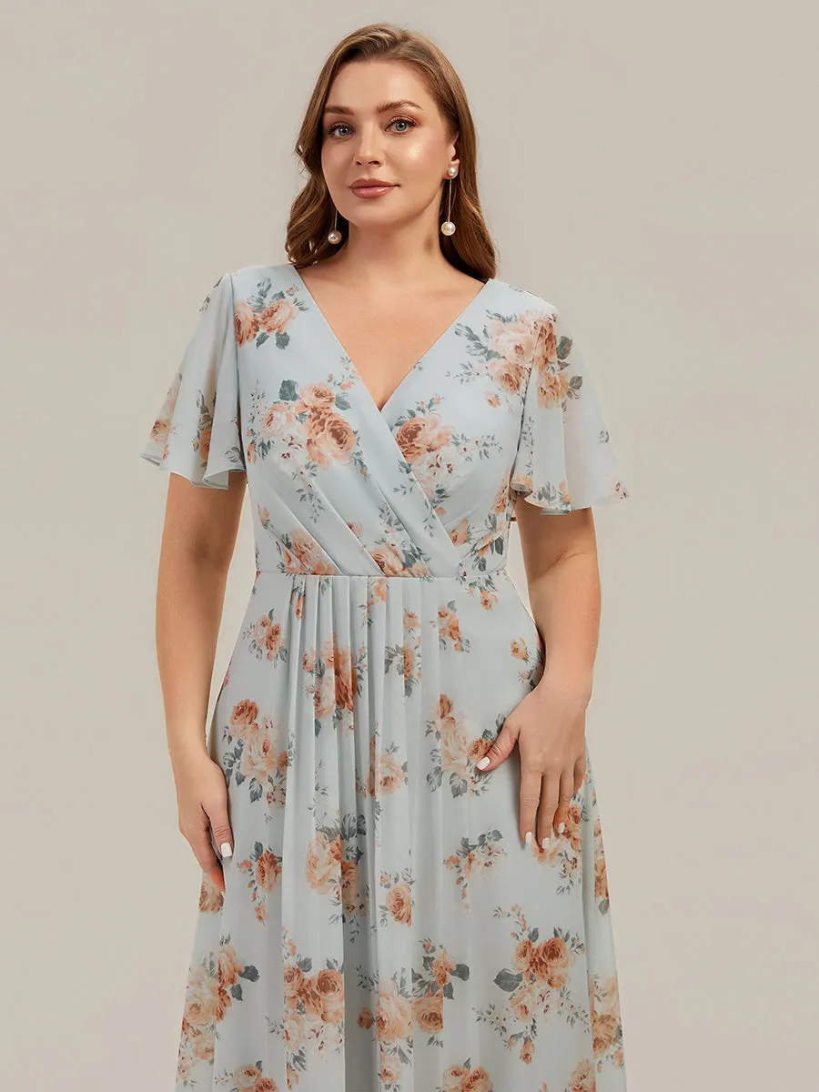 Plus Size Printed Chiffon Wedding Guest Dress sold by Ever Pretty product image thumbnail 3