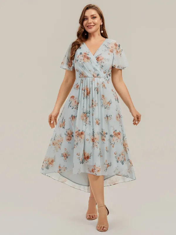 Plus Size Printed Chiffon Wedding Guest Dress made by Ever Pretty