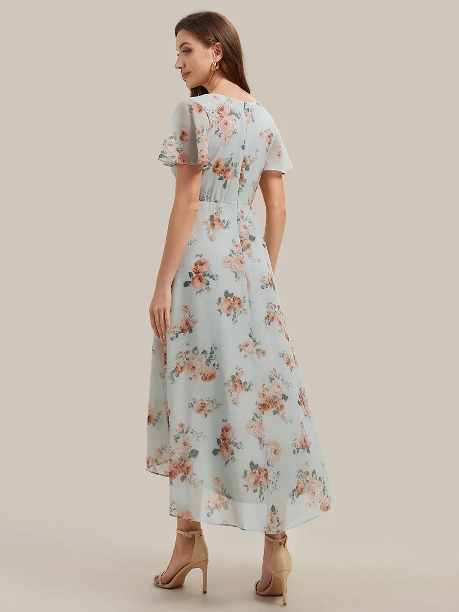 Printed Chiffon Ruffle Sleeve Wedding Guest Dress sold by Ever Pretty product image thumbnail 2