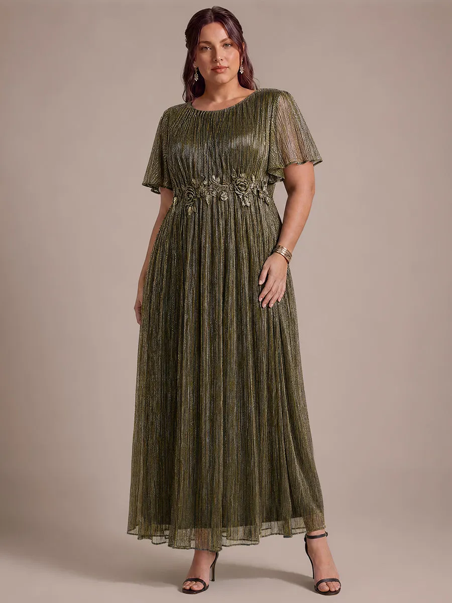 Plus Size Lurex Tulle Shimmer Short Sleeve Evening Dress sold by Ever Pretty product image thumbnail 4