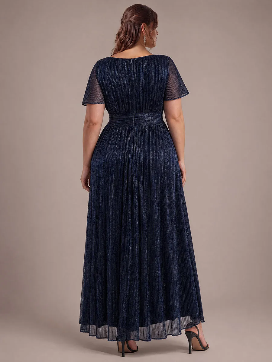 Plus Size Lurex Tulle Shimmer Short Sleeve Evening Dress sold by Ever Pretty product image thumbnail 2