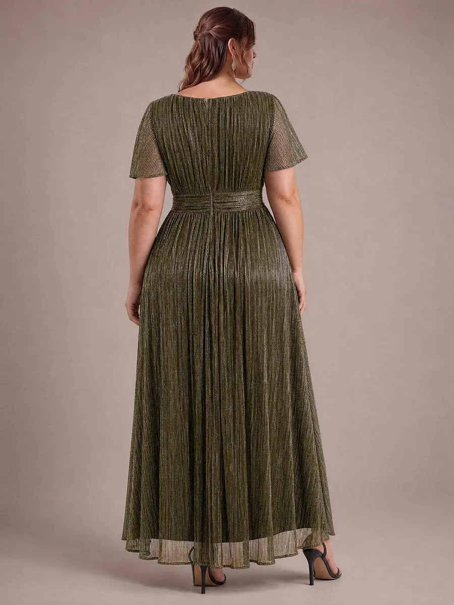 Plus Size Lurex Tulle Shimmer Short Sleeve Evening Dress sold by Ever Pretty product image thumbnail 5