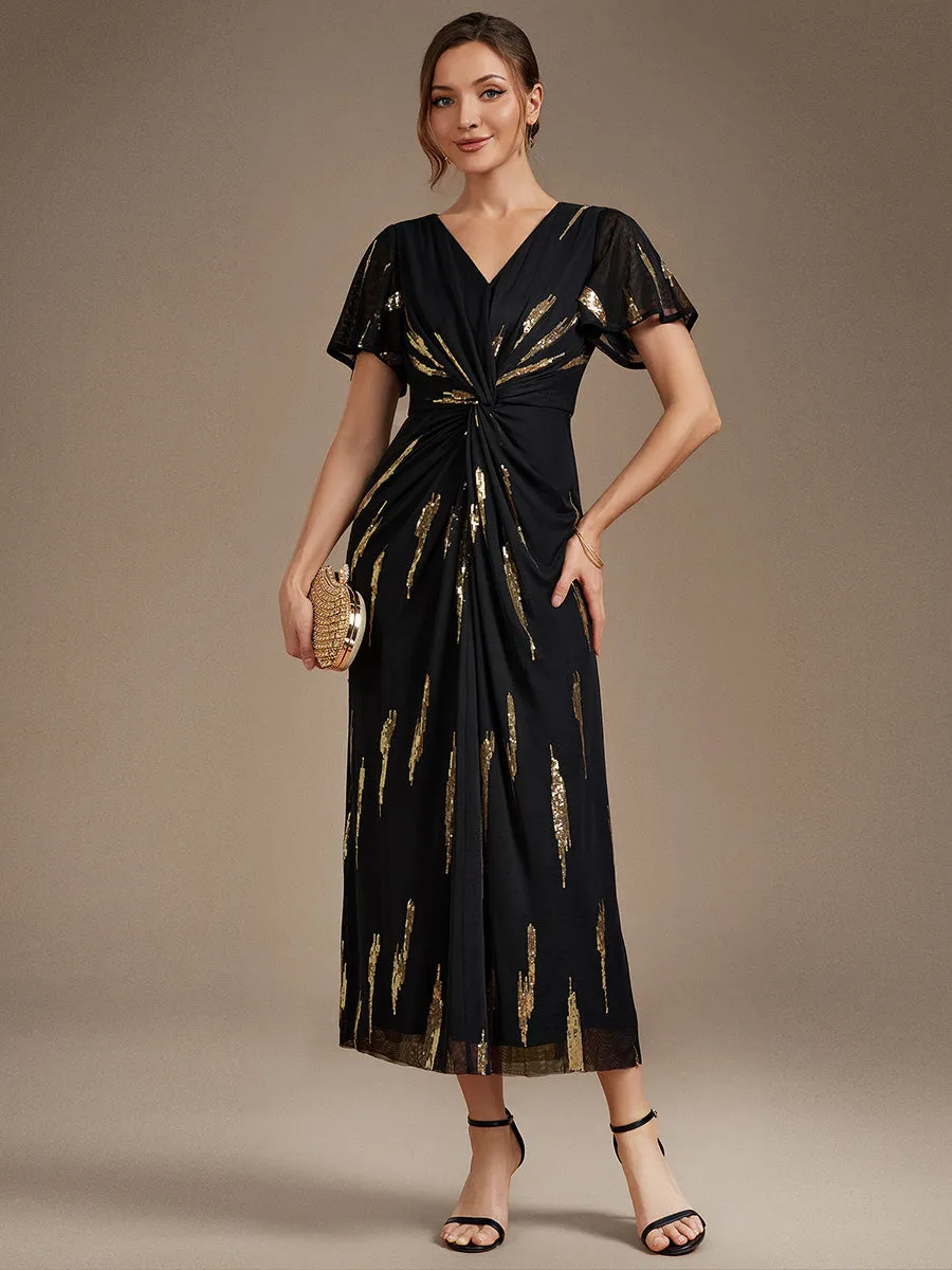 Sequin Tulle Ruffle Sleeve Wedding Guest Dress sold by Ever Pretty product image thumbnail 5