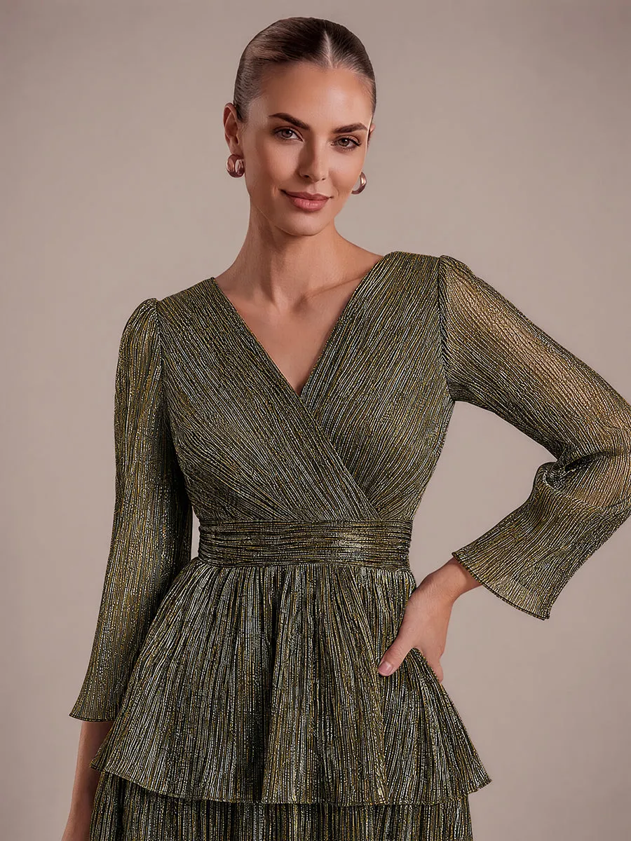 Tiered Lurex Tulle Shimmer Long Sleeve Wedding Guest Dress sold by Ever Pretty product image thumbnail 5