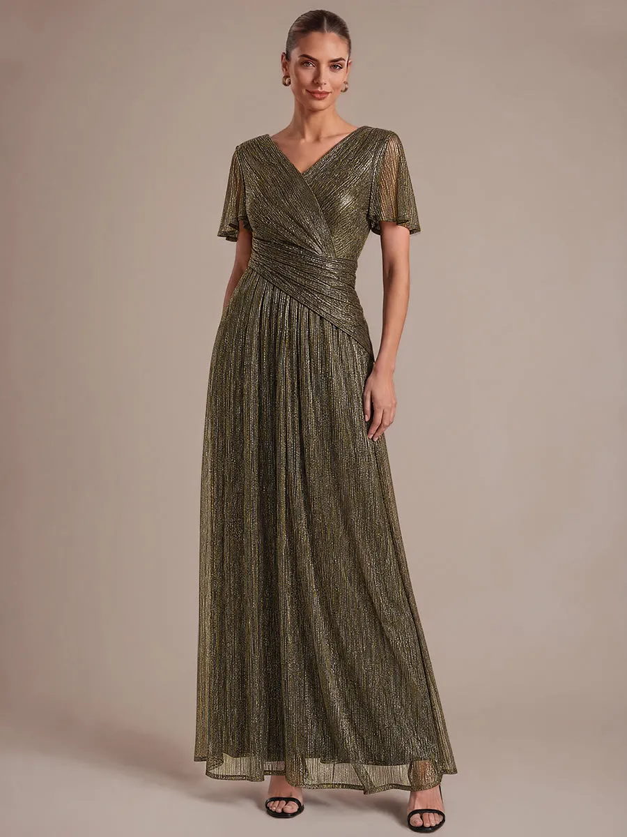 Pleating Lurex Tulle Shimmer Ruffle Sleeve Evening Dress sold by Ever Pretty product image thumbnail 3