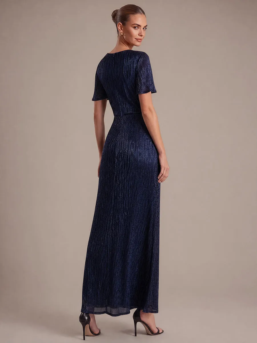 Pleating Lurex Tulle Shimmer Ruffle Sleeve Evening Dress sold by Ever Pretty product image thumbnail 2