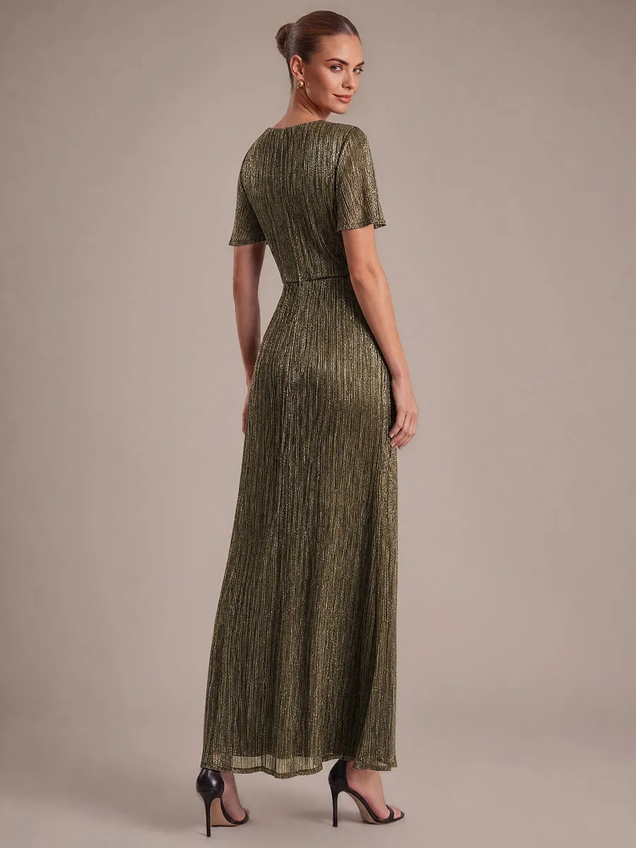 Pleating Lurex Tulle Shimmer Ruffle Sleeve Evening Dress sold by Ever Pretty product image thumbnail 4