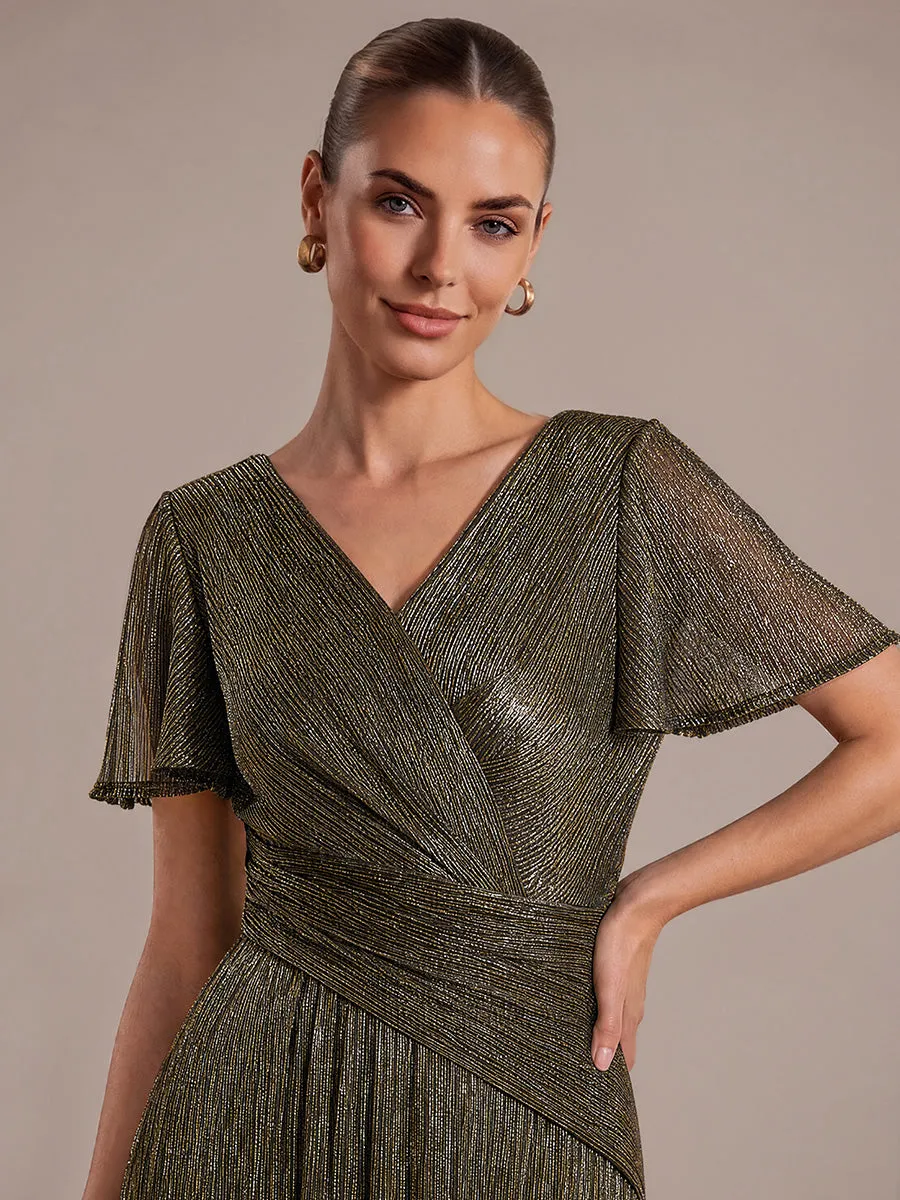 Pleating Lurex Tulle Shimmer Ruffle Sleeve Evening Dress sold by Ever Pretty product image thumbnail 5