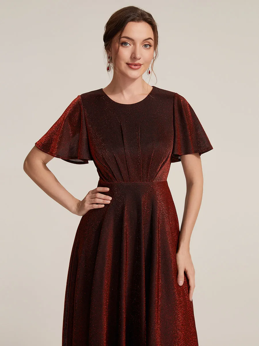 Knit Glitter Ruffles Sleeve A-Line Wedding Guest Dress sold by Ever Pretty product image thumbnail 5