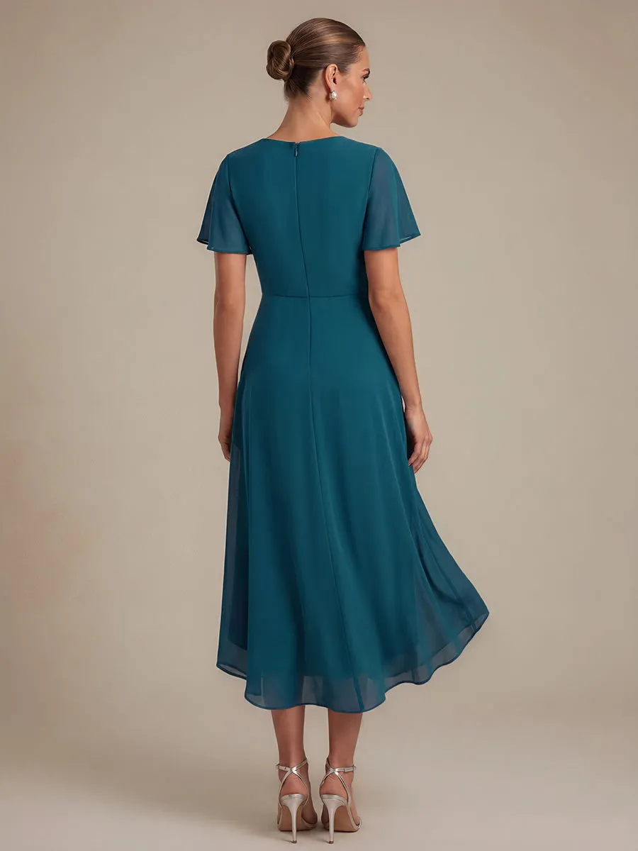 Knot Detail Chiffon Ruffle Sleeve Wedding Guest Dress sold by Ever Pretty product image thumbnail 2