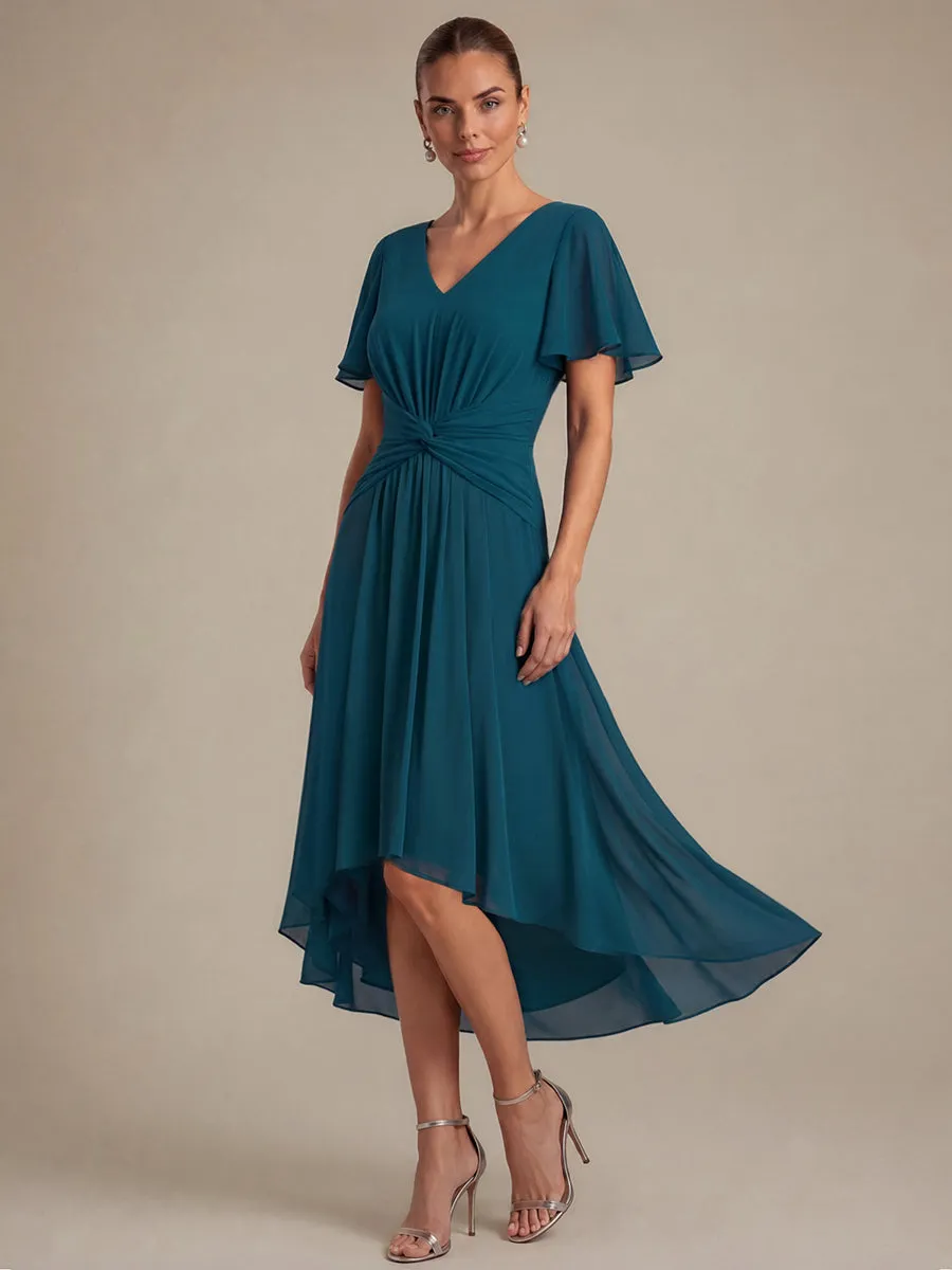 Knot Detail Chiffon Ruffle Sleeve Wedding Guest Dress sold by Ever Pretty product image thumbnail 5