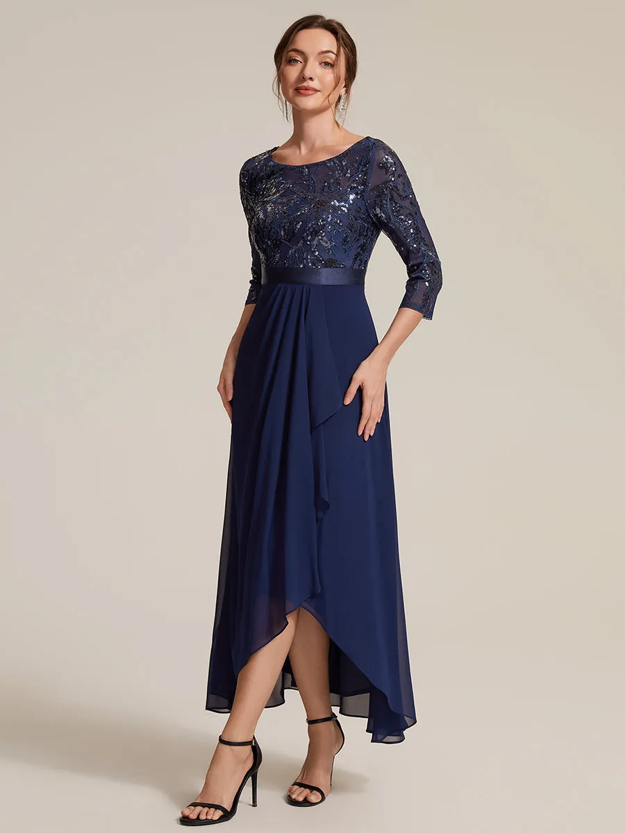 Sequins Long Sleeve Asymmetrical Hem Evening Dress sold by Ever Pretty product image thumbnail 4