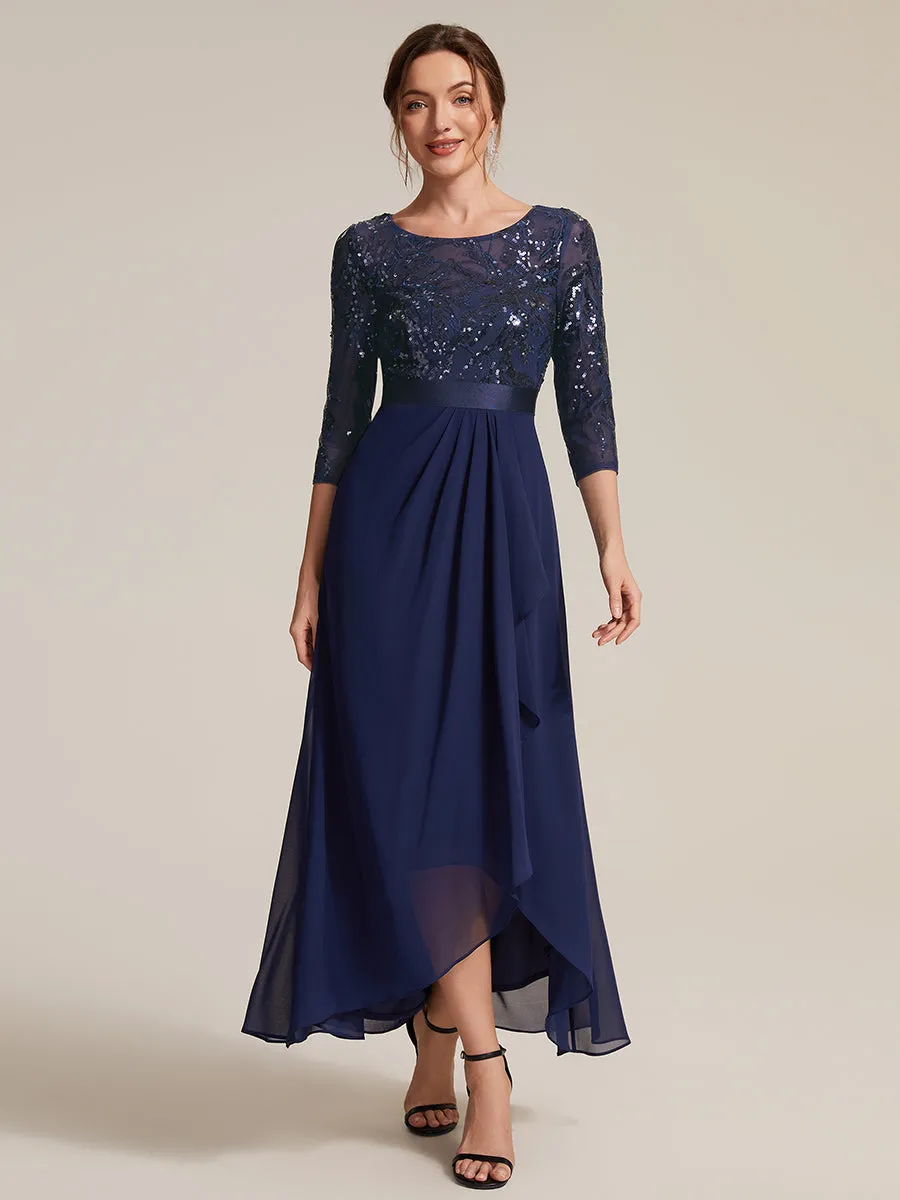 Sequins Long Sleeve Asymmetrical Hem Evening Dress sold by Ever Pretty product image thumbnail 5