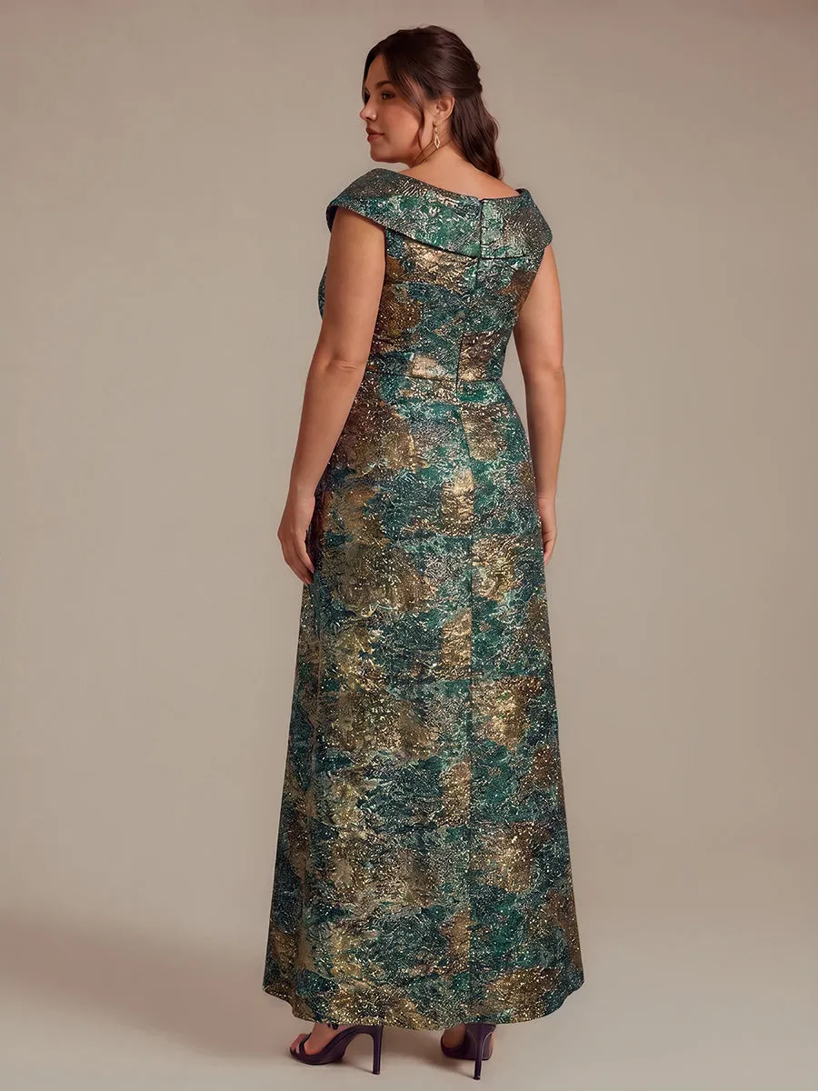 Plus Size Slit Jacquard Cap Sleeve Evening Dress sold by Ever Pretty product image thumbnail 5