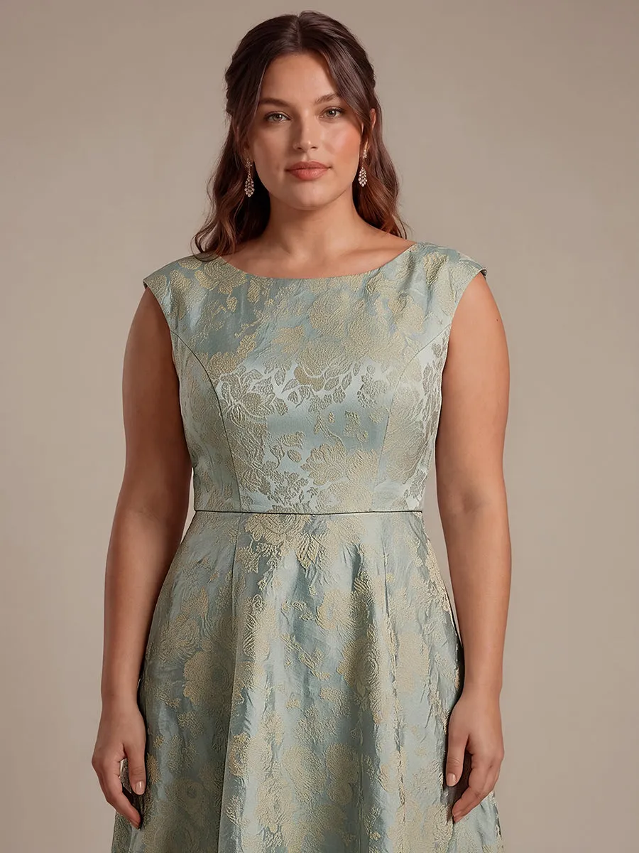 Plus Size Floral Jacquard Tea-Length A-Line Wedding Guest Dress sold by Ever Pretty product image thumbnail 5