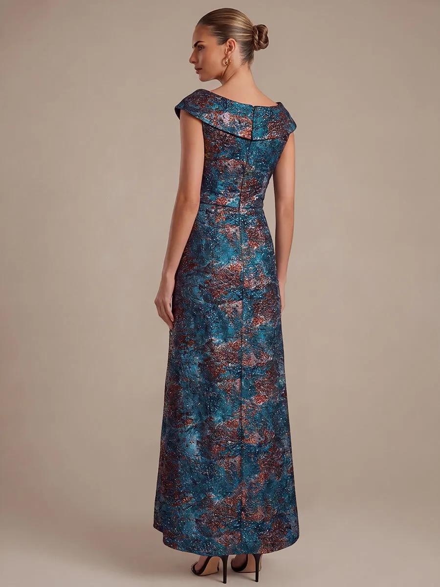 Ruffle Jacquard Cap Sleeve Evening Dress sold by Ever Pretty product image thumbnail 2