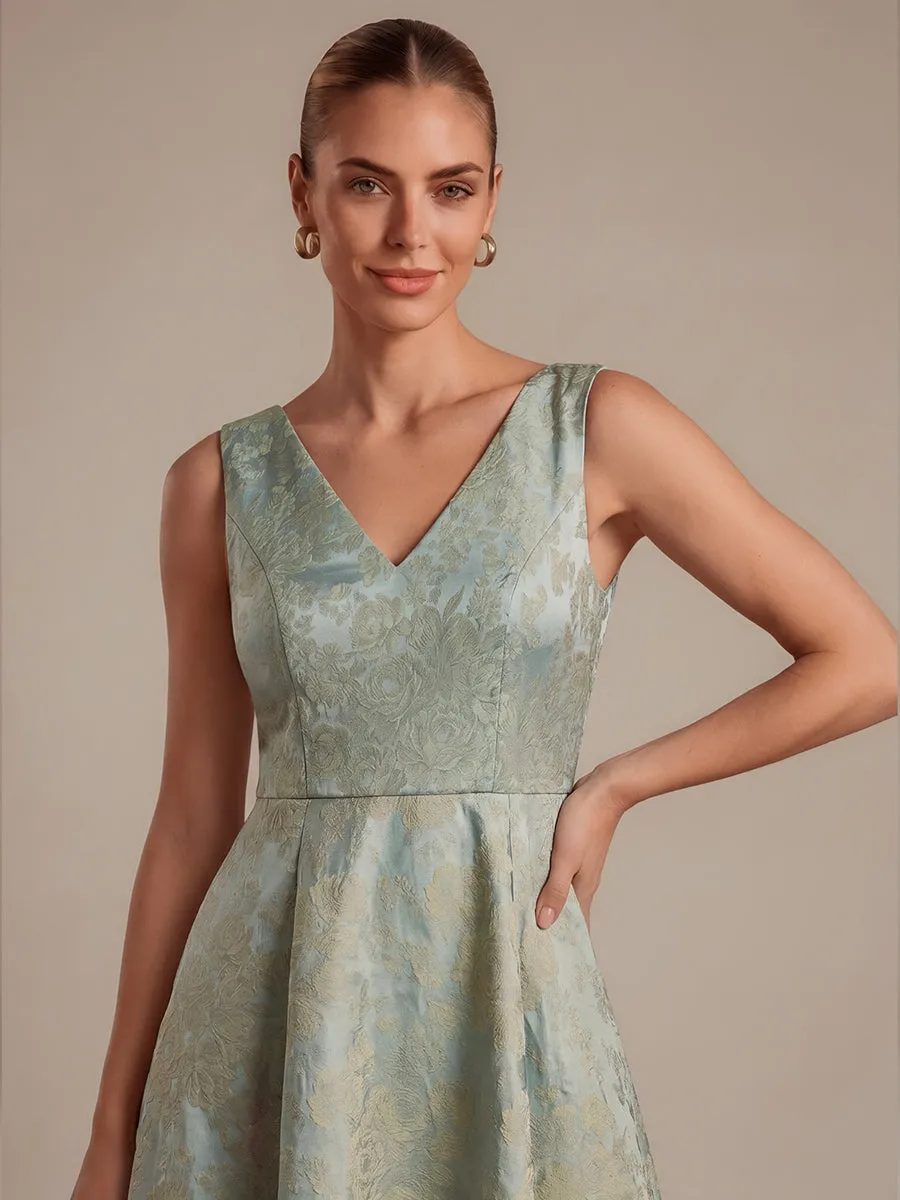 Floral Print Jacquard V-Neck Midi Wedding Guest Dress sold by Ever Pretty product image thumbnail 3