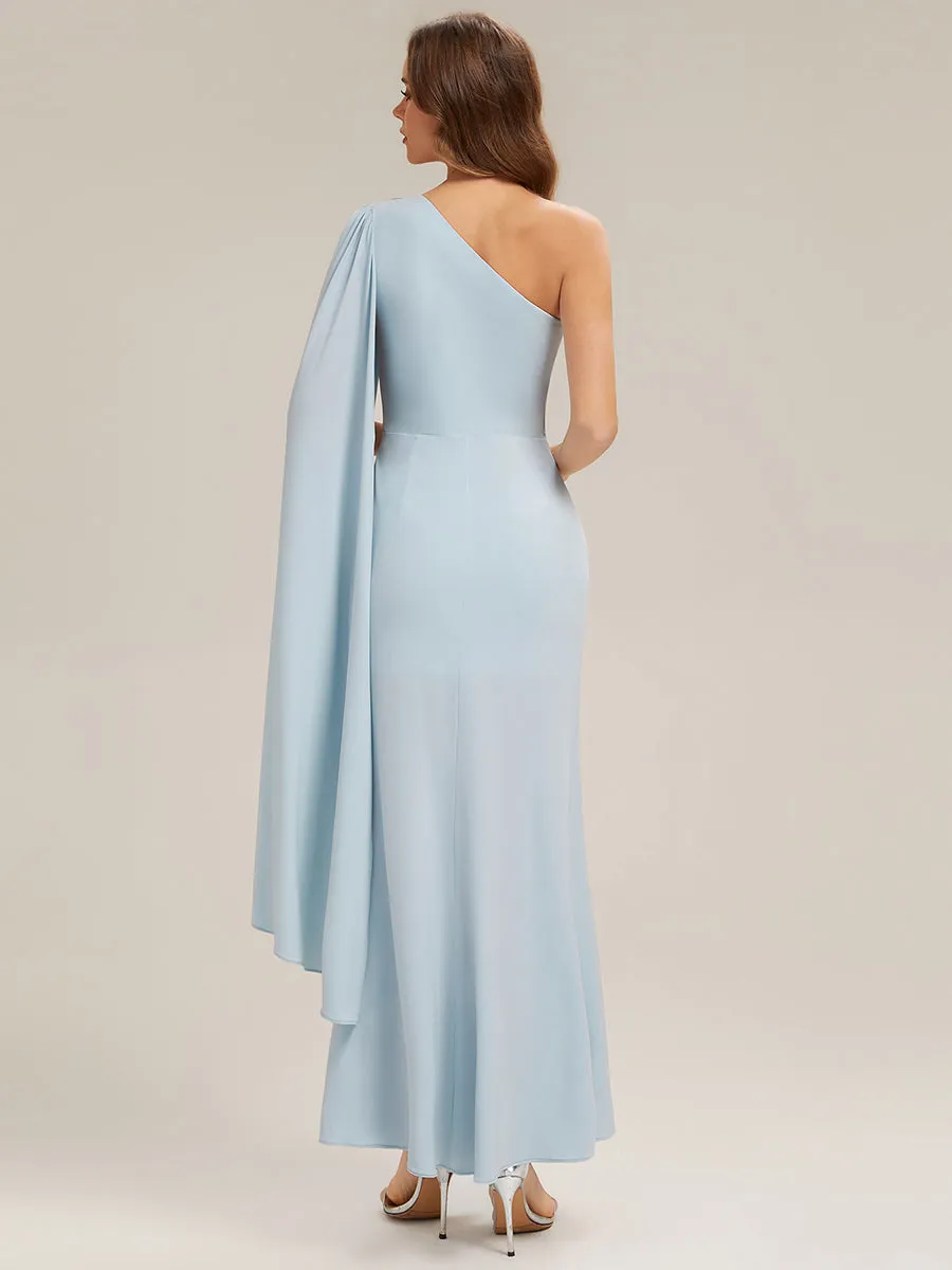 Flowing Ribbons Knit Cape Sleeve Evening Dress sold by Ever Pretty product image thumbnail 2
