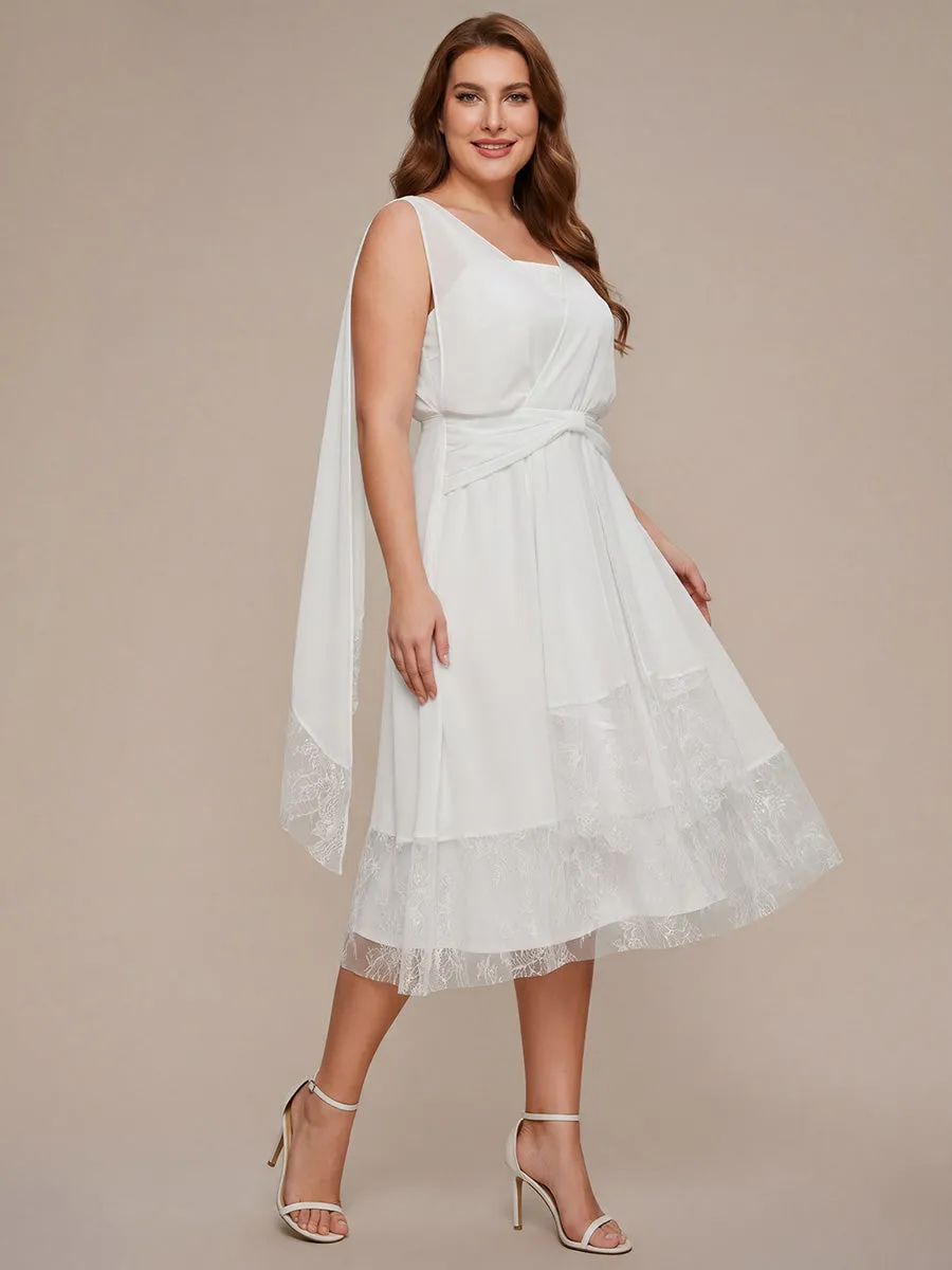 Plus Size Chiffon Ribbon Sleeveless Wedding Guest Dress sold by Ever Pretty product image thumbnail 4
