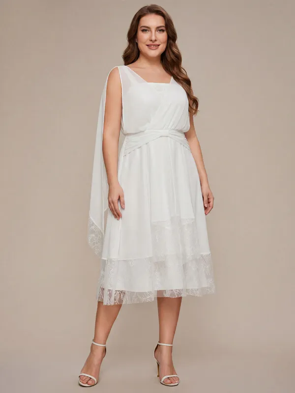 Plus Size Chiffon Ribbon Sleeveless Wedding Guest Dress made by Ever Pretty