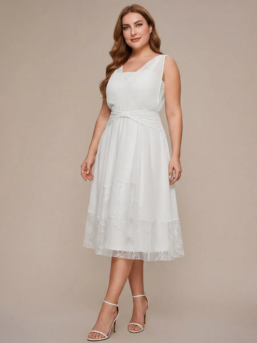 Plus Size Chiffon Ribbon Sleeveless Wedding Guest Dress sold by Ever Pretty product image thumbnail 5