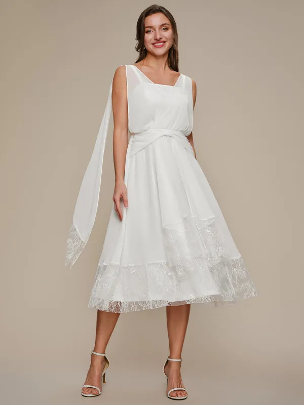 Chiffon Ribbon Sleeveless A-Line Wedding Guest Dress made by Ever Pretty