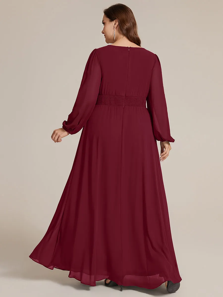 Plus Size Chiffon Puff Sleeve Evening Dress sold by Ever Pretty product image thumbnail 2