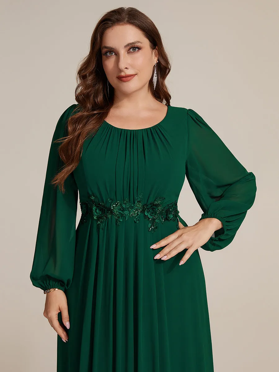 Plus Size Chiffon Puff Sleeve Evening Dress sold by Ever Pretty product image thumbnail 5
