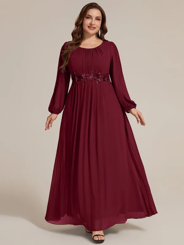 Plus Size Chiffon Puff Sleeve Evening Dress made by Ever Pretty