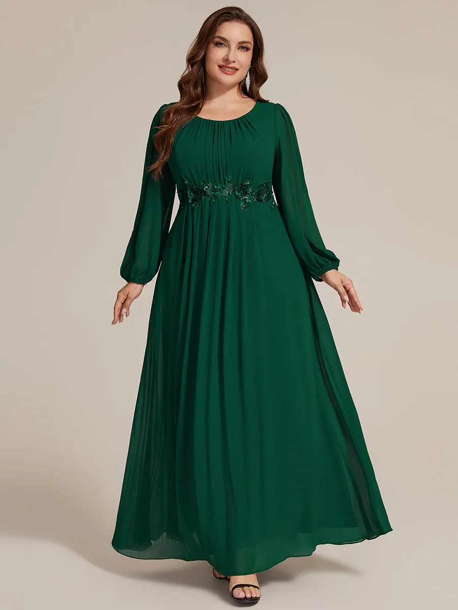 Plus Size Chiffon Puff Sleeve Evening Dress sold by Ever Pretty product image thumbnail 3