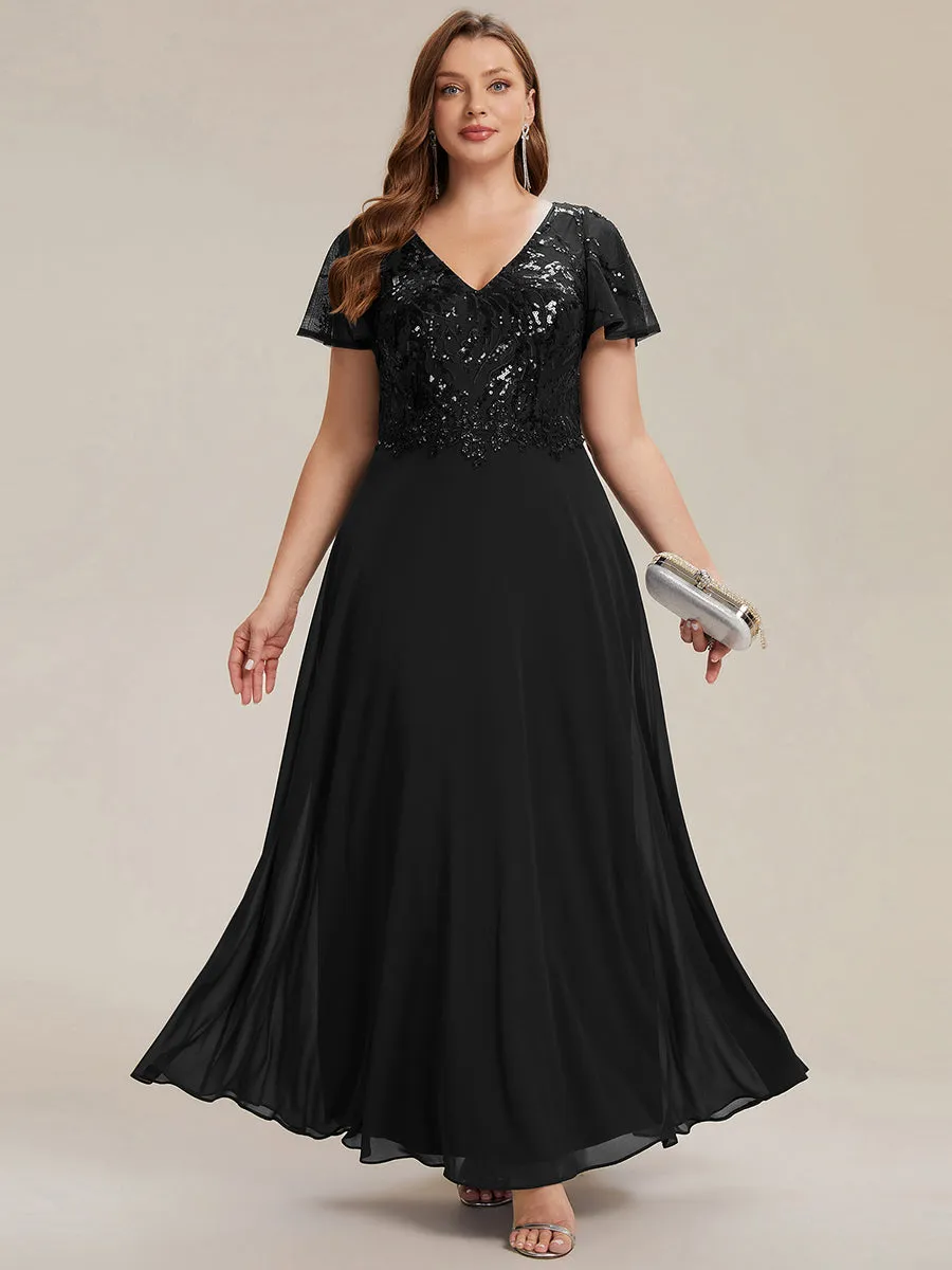Plus Size Applique Sequin Mother of the Bride Dress sold by Ever Pretty product image thumbnail 5