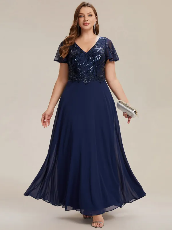 Plus Size Applique Sequin Mother of the Bride Dress made by Ever Pretty
