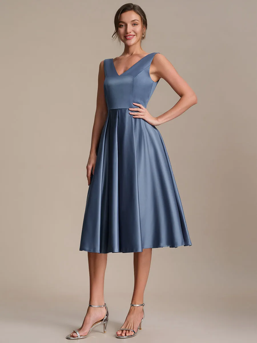 Pleated Satin Sleeveless Wedding Guest Dress sold by Ever Pretty product image thumbnail 4