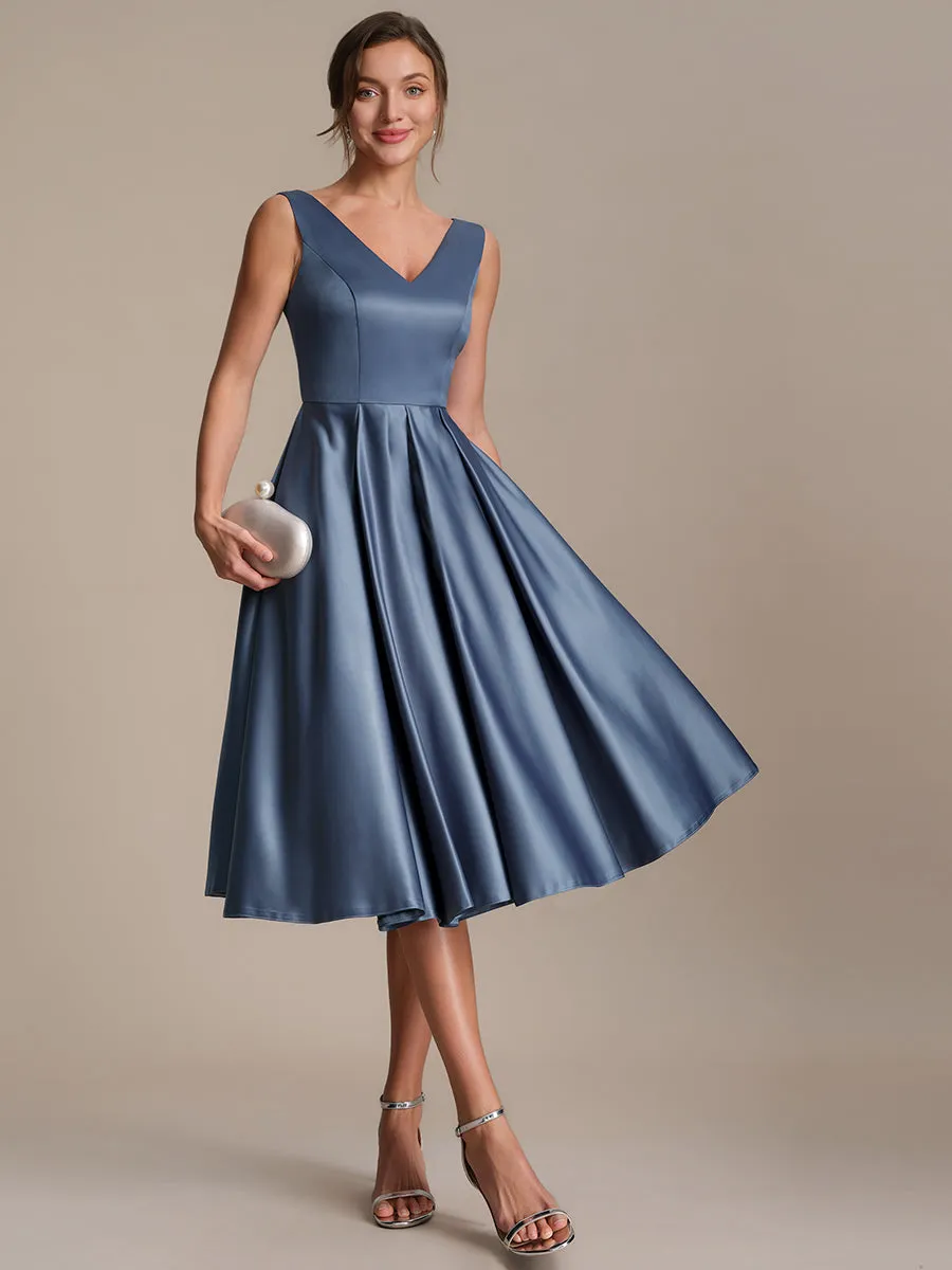 Pleated Satin Sleeveless Wedding Guest Dress sold by Ever Pretty product image thumbnail 5
