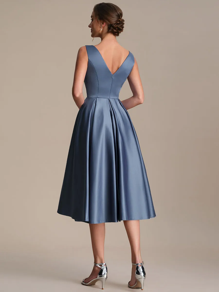 Pleated Satin Sleeveless Wedding Guest Dress sold by Ever Pretty product image thumbnail 2