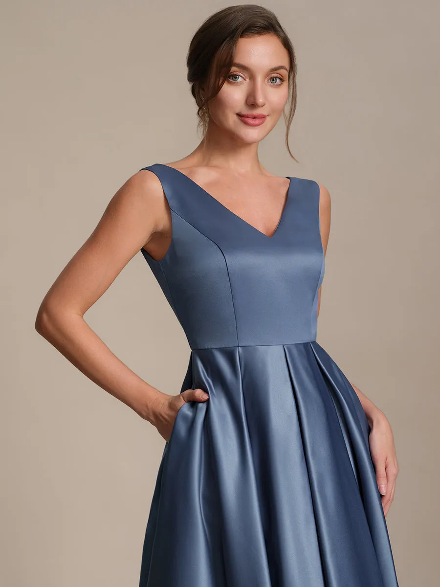 Pleated Satin Sleeveless Wedding Guest Dress sold by Ever Pretty product image thumbnail 3