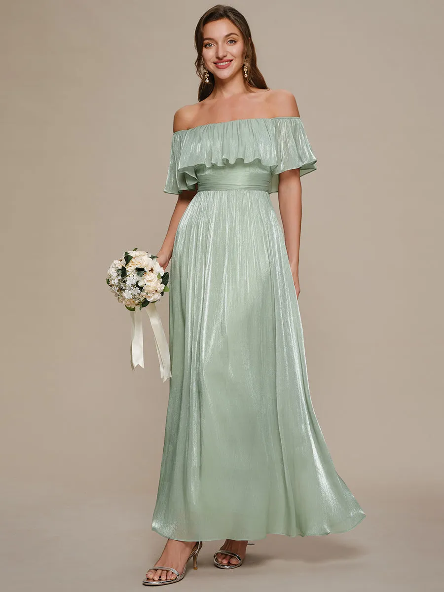 Sea-island Chiffon Drop Shoulder Sleeve A-Line Bridesmaid Dress sold by Ever Pretty product image thumbnail 4