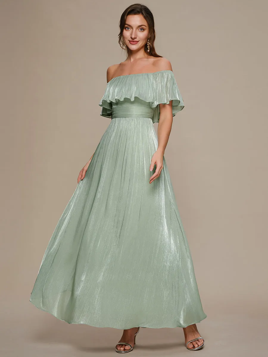 Sea-island Chiffon Drop Shoulder Sleeve A-Line Bridesmaid Dress sold by Ever Pretty